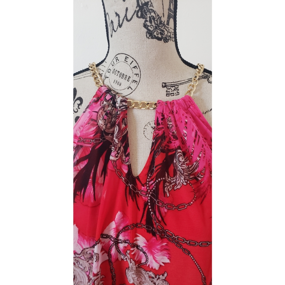 Red High-Low Midi Dress - Picture 5 of 6